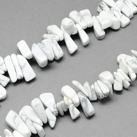 BeadsBalzar Beads & Crafts (BC6742-08) Natural Howlite Stone Bead Strands, Chip, White 12~20mm
