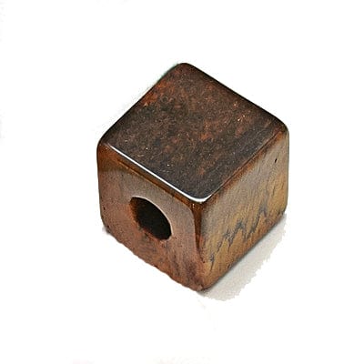 BeadsBalzar Beads & Crafts (BC7473-TE) Natural Tiger Eye Beads, Cube, 15.5mm hOLE 5.5mm (2 PCS)