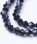 BeadsBalzar Beads & Crafts (BE1287A) Bicone Beads, Faceted Bicone Glass Beads Strands, Black 4MM