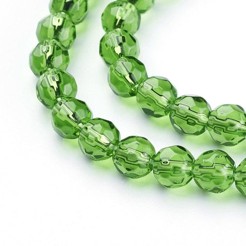BeadsBalzar Beads & Crafts (BE1288-X) Glass Beads Strands, Faceted, Round, Size: about 6mm (1 STR)