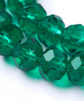 BeadsBalzar Beads & Crafts (BE1506) Handmade Glass Beads, Faceted Rondelle, SeaGreen 8mmx6mm