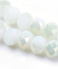 BeadsBalzar Beads & Crafts (BE1717) Electroplate Glass Faceted Abacus Beads Strands, Imitation Jade, Half Plated, WhiteSmoke 3MM