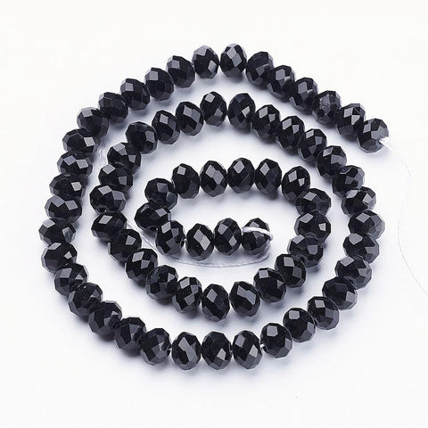 BeadsBalzar Beads & Crafts (BE2550) Glass Crystal Suncatcher, Faceted, Abacus, Black 8MM