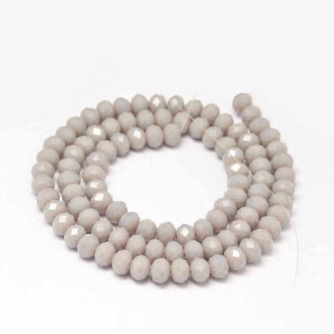 BeadsBalzar Beads & Crafts (BE5210) Faceted Abacus Glass Beads Strands, Gray Size: 6MM