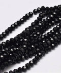 BeadsBalzar Beads & Crafts (BE5221) Faceted Abacus Glass Beads Strands, Black 3MM