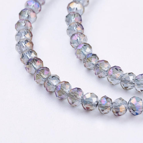 BeadsBalzar Beads & Crafts (BE5317) Electroplate Glass Beads Strands, Faceted Abacus, DarkViolet 3MM