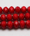 BeadsBalzar Beads & Crafts (BE5382) Imitation Jade Glass Bead Strands, Faceted, Dyed, Abacus, Crimson 10MM