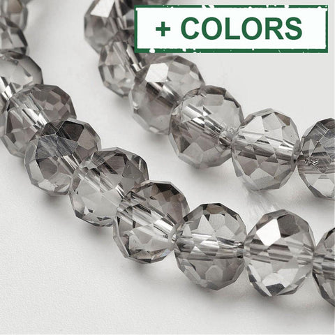 BeadsBalzar Beads & Crafts (BE5597-X) Handmade Glass Beads, Faceted Rondelle, 8x6 mm (1 STR)
