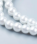 BeadsBalzar Beads & Crafts (BE64-B01) Glass Pearl Beads Strands, Pearlized, Round, White, 8mm (1 STR)