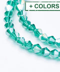 BeadsBalzar Beads & Crafts (BE66-X) Glass Beads Strands, AB Color Plated, Faceted, Bicone, 4MM (1 STR)