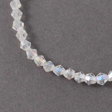 BeadsBalzar Beads & Crafts (BE72) Glass Bicones 4mm AB Clear
