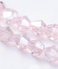 BeadsBalzar Beads & Crafts (BE75) Glass Beads Strands, AB Color Plated, Faceted, Bicone, MistyRose 4MM