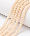 BeadsBalzar Beads & Crafts (BE7606-D05) Opaque Glass Beads Faceted, Rondelle, Antique White 4x3mm