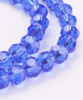 BeadsBalzar Beads & Crafts (BE7620-02) Glass Beads Strands, Faceted, Round, Blue 4mm