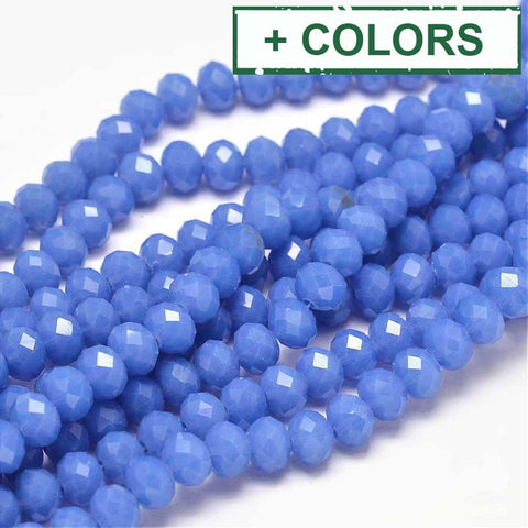 BeadsBalzar Beads & Crafts (BE7862-X) Glass Beads Strands, Faceted Rondelle , 8x6mm (1 STR)