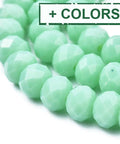 BeadsBalzar Beads & Crafts (BE7914-X) Opaque Glass beads, Faceted, Rondelle, Turquoise 4x3mm
