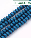 BeadsBalzar Beads & Crafts (BE8229-X) Electroplate Glass Beads Strands, Faceted, Matte Style, Rondelle, 4x3mm (1 STR)