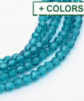 BeadsBalzar Beads & Crafts (BE8235-X) Transparent Glass Bead Strands, Faceted Round, 6mm (1 STR)