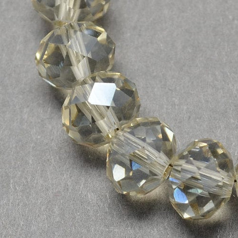 BeadsBalzar Beads & Crafts BEIGE (BE8233-P3) (BE8233-X) Glass Beads, Faceted Rondelle, 10x7mm (1 STR)