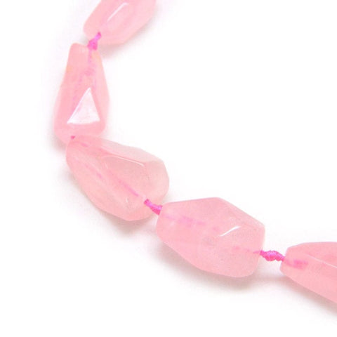 BeadsBalzar Beads & Crafts (BG3746C) Natural Gemstone Rose Quartz Beads Strands, Nuggets (10-12 PCS)