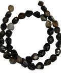 BeadsBalzar Beads & Crafts (BG3763) Gemstone Beads Strands, Natural Black Agate, Faceted, Nuggets, Black 10MM