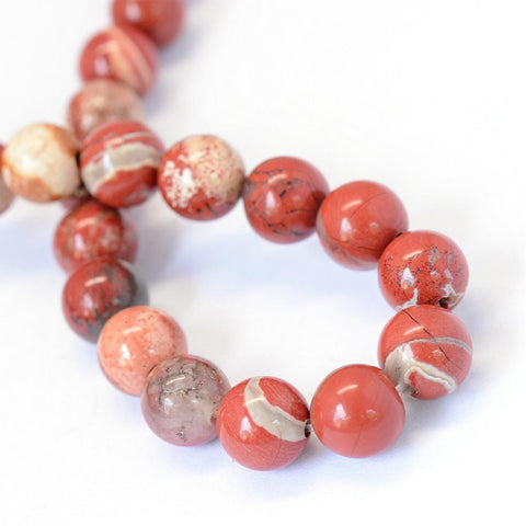 BeadsBalzar Beads & Crafts (BG4575) Natural Red Jasper Round Bead Strands 8MM