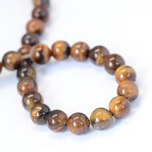 BeadsBalzar Beads & Crafts (BG4576) Grade AB Natural Tiger Eye Round Bead Strands 8MM