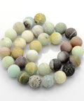 BeadsBalzar Beads & Crafts (BG4721) Natural Frosted Amazonite Round Beads  Size: about 4mm