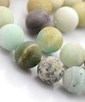 BeadsBalzar Beads & Crafts (BG4721) Natural Frosted Amazonite Round Beads  Size: about 4mm