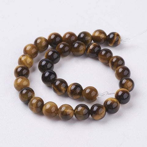 BeadsBalzar Beads & Crafts (BG4741) Natural Tiger Eye Beads Strands, Dyed, Round, Goldenrod  4MM (1 STR)