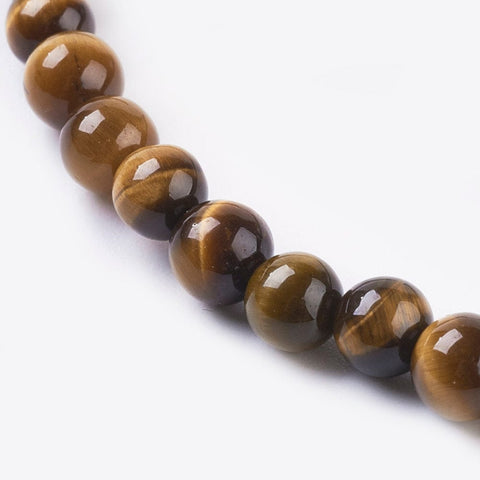 BeadsBalzar Beads & Crafts (BG4741) Natural Tiger Eye Beads Strands, Dyed, Round, Goldenrod  4MM (1 STR)