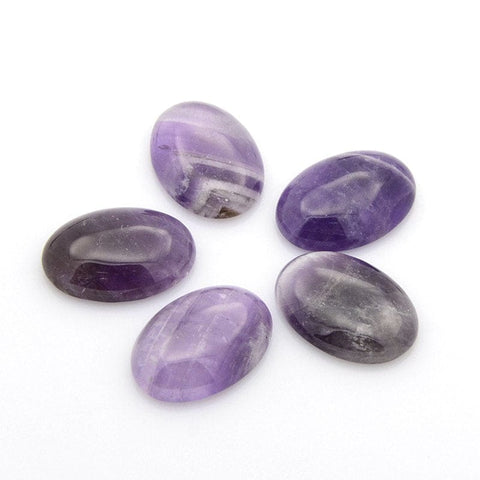 BeadsBalzar Beads & Crafts (BG5257) Natural Gemstone Cabochons, Oval, Amethyst 25MM