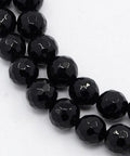 BeadsBalzar Beads & Crafts (BG5379) Black Stone Beads Strands, Dyed, Faceted, Round 6MM