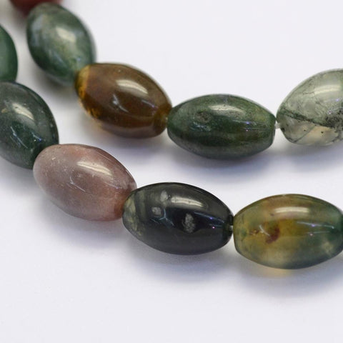 BeadsBalzar Beads & Crafts (BG5460) Natural Indian Agate Beads Strands, Oval, 8MM (1 STR)