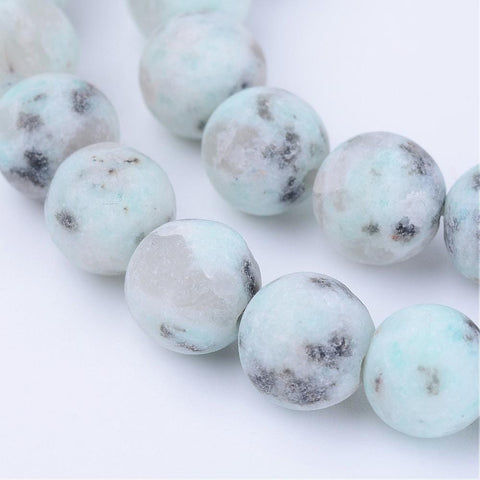 BeadsBalzar Beads & Crafts (BG5461) Natural Sesame Jasper Beads Strands, Round, Frosted 8MM