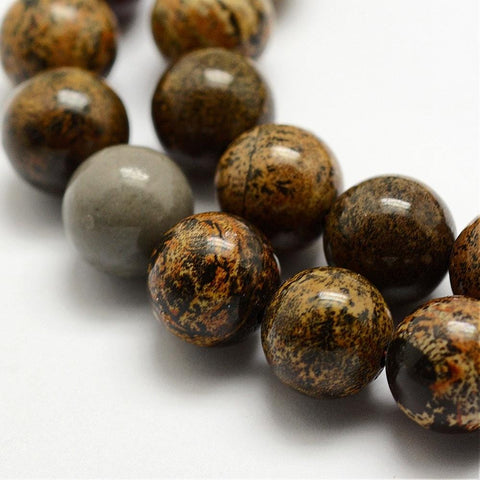 BeadsBalzar Beads & Crafts (BG5462) Natural Fancy Jasper Beads Strands, Round 8MM