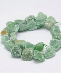 BeadsBalzar Beads & Crafts (BG6362A) Raw Rough Natural Green Aventurine Strands, Nuggets Size:14~18mm wide, 15~20mm long, 10~14mm thick, hole: 1mm;
