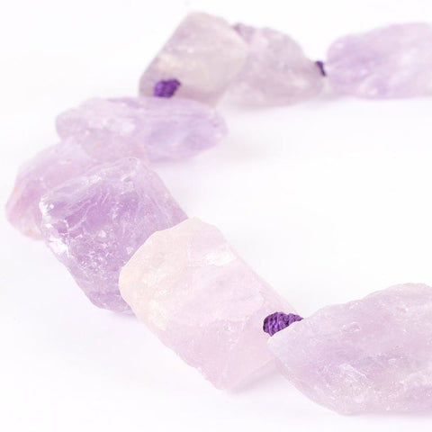 BeadsBalzar Beads & Crafts (BG7057A) Natural Gemstone Amethyst Rough Nuggets Bead Strands 13~40mm long
