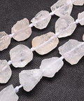 BeadsBalzar Beads & Crafts (BG7243-09) Natural Quartz Crystal Nuggets, Clear 18~35mm long (11~16pcs/strand,)