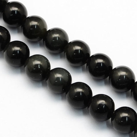 BeadsBalzar Beads & Crafts (BG7320-X) Natural Obsidian Round Beads Strands (CHOOSE SIZE)