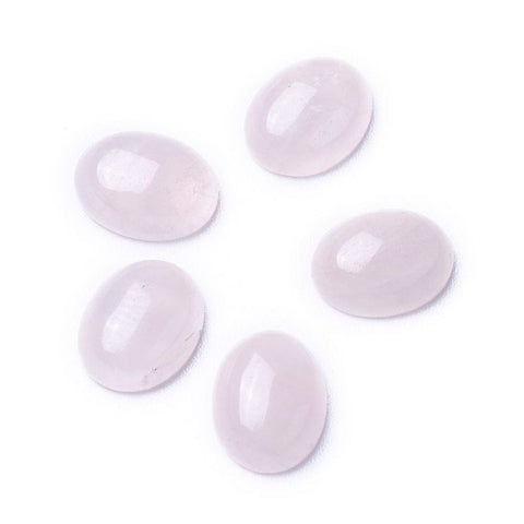 BeadsBalzar Beads & Crafts (BG7321-01C) Natural Rose Quartz Cabochons, Oval  7x9mm (5 PCS)