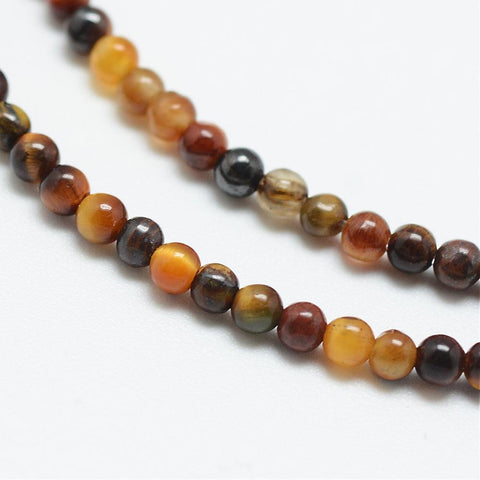 BeadsBalzar Beads & Crafts (BG7402-19) Natural Tiger Eye Bead Strands, Round  2mm