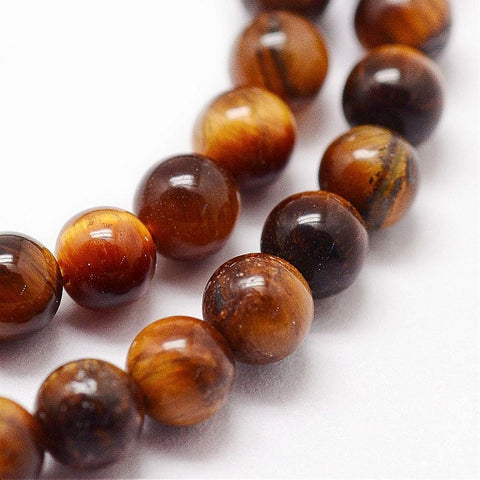 BeadsBalzar Beads & Crafts (BG7403-T) Natural Tiger Eye Beads Strands, Round 2mm