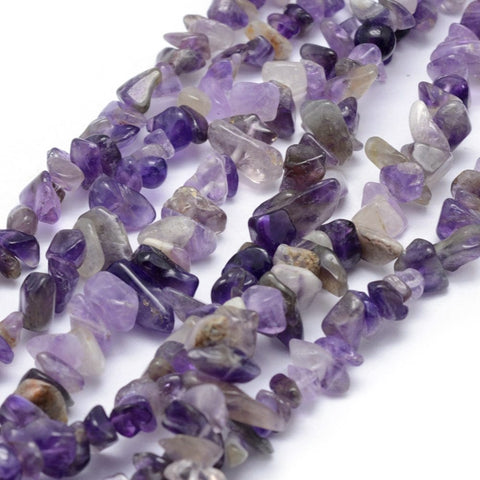 BeadsBalzar Beads & Crafts (BG7471-07) Natural Amethyst Beads Strands, Chip 5~8mm (1 STR)