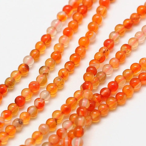 BeadsBalzar Beads & Crafts (BG7472-A) Natural Carnelian Bead Strands, Round, 3mm
