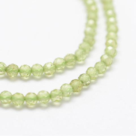 BeadsBalzar Beads & Crafts (BG7557-17) Natural Olive Quartz Beads Strands, Faceted, Round, 2mm