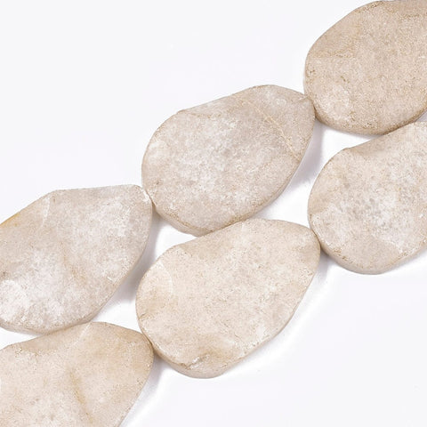 BeadsBalzar Beads & Crafts (BG7803-68) Natural Topaz Jade about 54~56x37~38mm (2 PCS)