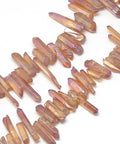BeadsBalzar Beads & Crafts (BG7837-09E) Natural Quartz Crystal Beads Strands, Rainbow Plated, Nuggets, Light Coral10~36mm