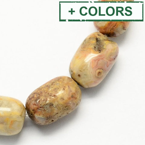 BeadsBalzar Beads & Crafts (BG7898-08) Barrel Shaped Gemstone Natural Beads Strands, 10x15mm