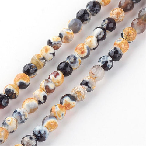 BeadsBalzar Beads & Crafts (BG8114-05) Natural Fire Crackle Agate Bead Strands, 6mm  (1 STR)